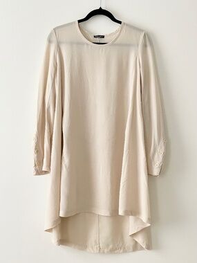 Ann Demeulemeester 100% Silk Cream Tunic Top